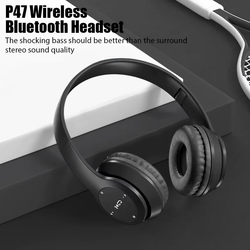 Stereo P47 Headset 5.0 Bluetooth Headset Folding Series Wireless Sports Game Headset for Huawei Xiaomi