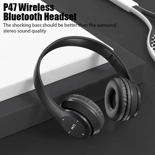 Stereo P47 Headset 5.0 Bluetooth Headset Folding Series Wireless Sports Game Headset for Huawei Xiaomi