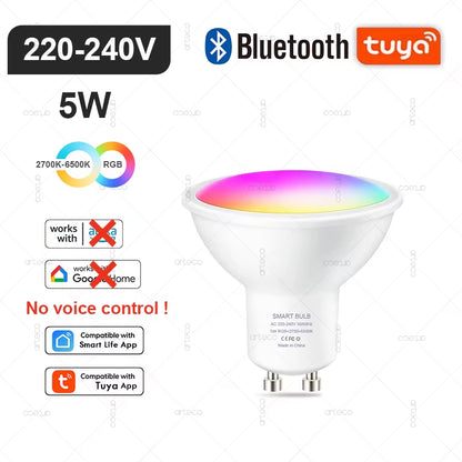 Tuya E27 E14 GU10 Bulb WIFI Zigbee Bluetooth,Dimmable Smart LED Lamp 2700-6500K RGB,LED Light Bulb Work with Alexa Amazon Google