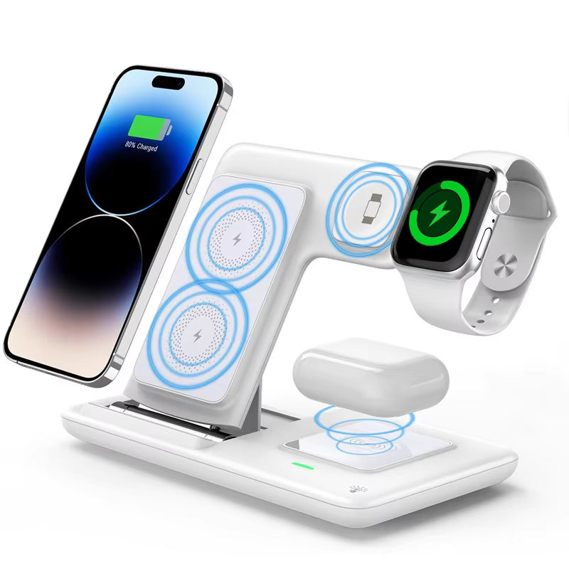 3 in 1 30W Foldable Wireless Charging Station for Iphone 16 15 14 13 12 Pro Max Iwatch Ultra Airpods Pro Fast Charger Stand Dock