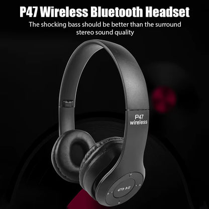 Stereo P47 Headset 5.0 Bluetooth Headset Folding Series Wireless Sports Game Headset for Huawei Xiaomi